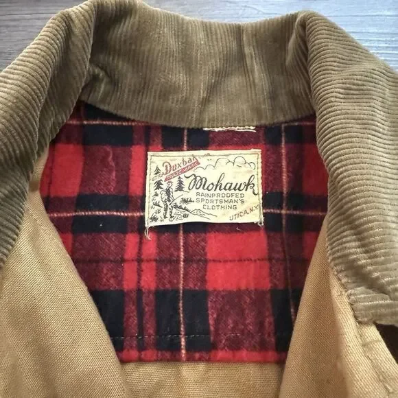 VTG 40s Duxbak Jacket Canvas Waterproof HuntingRainproof 44 Utica MINT